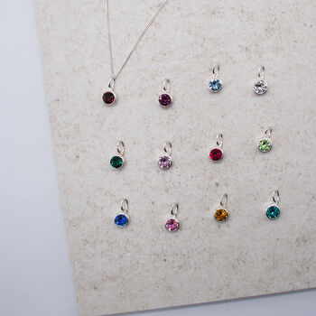 Double Silver Or Gold Swarovski Birthstone Necklace, 2 of 5