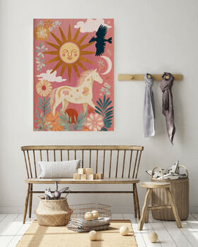 Sun Horse Pink Magic Art Print, 2 of 4