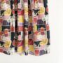Retro Life Print Black Cotton Midi Skirt, thumbnail 4 of 5