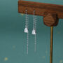Sterling Silver Cz Droplet Threader Earrings, thumbnail 1 of 11