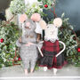 Christmas Mouse Couple Decoration, Set Of Two, thumbnail 1 of 6