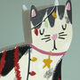 Black And White Christmas Cat Card, thumbnail 2 of 2