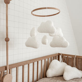 Boucle Cloud Mobile Baby Neutral Nursery Decor, 3 of 7