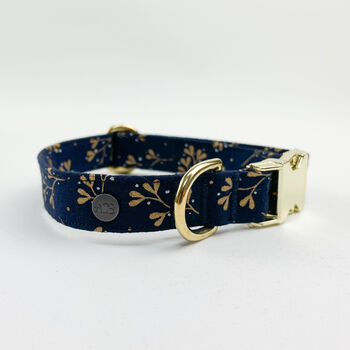 Navy Mistletoe Dog Collar, 5 of 12