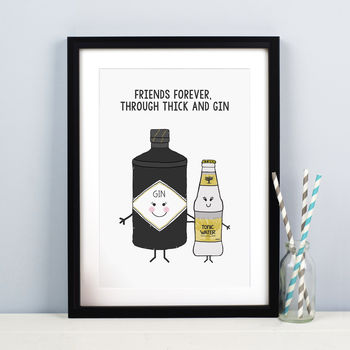 'Thick And Gin' Personalised Friendship Print, 2 of 5