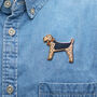 Dog With Neckerchief Gold Plated Enamel Pin, thumbnail 1 of 4