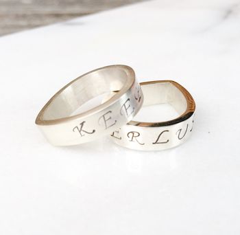 Personalised Wide Droplet Ring, 2 of 7