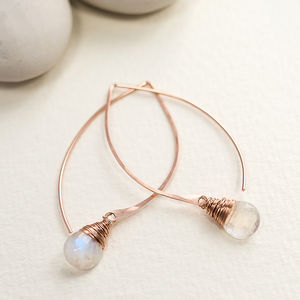 Rainbow Moonstone Long Hoop Earring By Sarah Rainbow Moonstone Long Hoop Earring By Sarah Notonthehighstreet