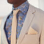 Mens Beige Gingham Print Pocket Square, thumbnail 10 of 12