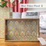 Luxury Wood Serving Tray, Indian Printed Serveware, thumbnail 1 of 12