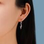 Sterling Silver Enamel Lavender Huggie Hoop Earrings, thumbnail 2 of 10