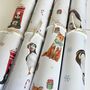 Christmas Puffin In Ear Muffs Wrapping Paper Sheet, thumbnail 2 of 4