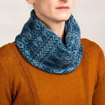 Knitted Cowl Neck Scarf Tree Pattern, 6 of 12