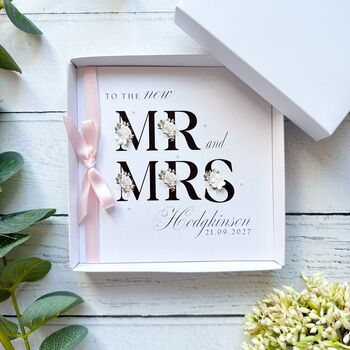 Handmade And Personalised Floral Wedding Card Any Colour Ribbon, 7 of 11