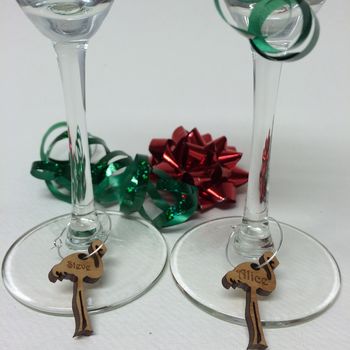 Personalised Five Flamingo Wine Glass Charms, 4 of 6