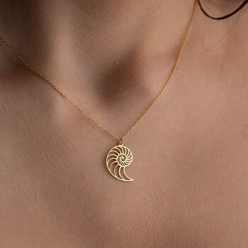 Sterling Silver Nautilus Seashell Necklace, 2 of 9