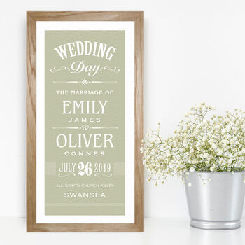 Personalised Wedding Day Date Print, 2 of 5