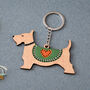 Wooden Scottie Dog Keyring Embroidery Kit | Craft | Hobby, thumbnail 1 of 8