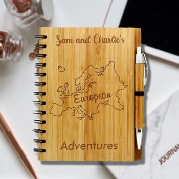 Personalised Eco Bamboo European Travel Journal, 5 of 7