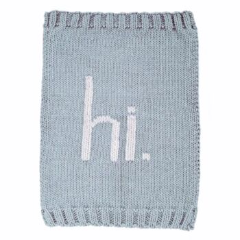 Hi Hand Knitted Baby Blanket, 9 of 10