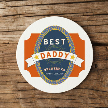 Beer Label Coaster For Dad, Daddy, Stepdad Or Grandad, 2 of 4