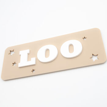 Loo Bathroom Door Sign – Beige And White Acrylic, 4 of 6