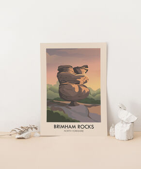 Brimham Rocks Aonb Travel Poster Art Print, 3 of 8