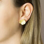 Gold Plated Sterling Silver Lily Pad Studs, thumbnail 4 of 7
