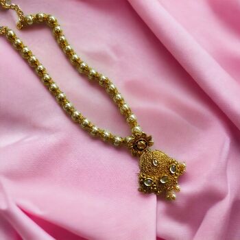 Gold Pearl Pendant Necklace And Earring Set, 2 of 3