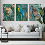 Set Of Three Jungle Animal Prints With Gold Glasses, thumbnail 1 of 8