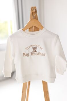 Promoted To Big Brother/Big Sister Embroidered Bear Sweatshirt Jumper, 7 of 7