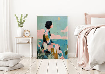 Female Pastel Painting Landscape Art Print, 3 of 4