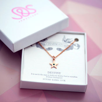 Rose Gold Colour Gift Card Necklace Charm Selection, 10 of 11