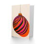 Vibrant Bauble Pink Orange Modern Xmas Christmas Card, thumbnail 2 of 4