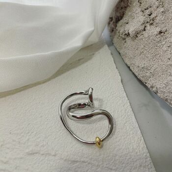 Silver Plated Abstract Double Twist Ring, 3 of 4