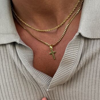 Mens 925 Silver Cross Pendant Necklace, 3 of 10