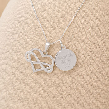 Personalised Small Sterling Silver Infinity Heart Pendant Necklace, 4 of 10