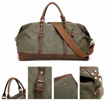 Premium Canvas Holdall With Shoulder Strap, 6 of 7