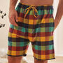 Men's Edinburgh Check Brushed Cotton Shorts, thumbnail 2 of 2