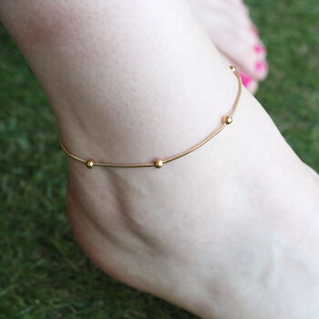 Brass Beaded Round Ball Payal Anklet, 2 of 8