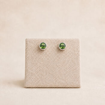 Sterling Silver August Birthstone Stud Earrings, 3 of 5