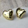 Gold Multicolour Heart Stud Earrings, thumbnail 1 of 4
