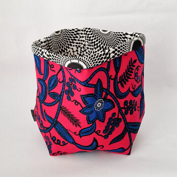 African Print Basket Pots | Pink Omolara Print, 4 of 5