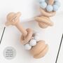 Bambino Eco Friendly Wooden Grey Rattle Teething Toy, thumbnail 1 of 2