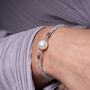 Credo Silver Mesh Bracelet With Cultured Freshwater Pearl, thumbnail 1 of 3
