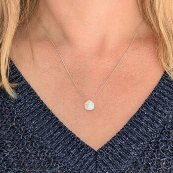 Moonstone Teardrop June Birthstone Necklace, Silver, 2 of 6