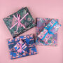 Pink Seville Peacock Gift Wrap, thumbnail 3 of 3