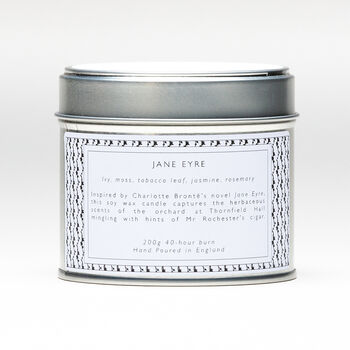 Jane Eyre Ivy, Moss, Tobacco Leaf Literary Soy Candle, 4 of 4