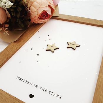 Personalised Couples Silver Foil Star Print, 5 of 5