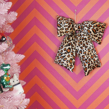 Leopard Print Puffed Christmas Bow, 2 of 3